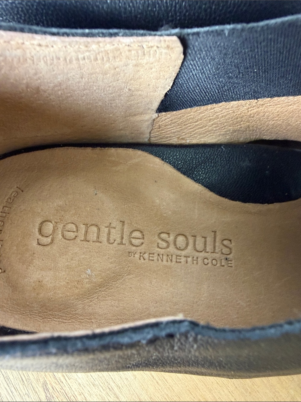 gentle souls Black Leather Open-Toe Wedge Sandals - Picture 11 of 12